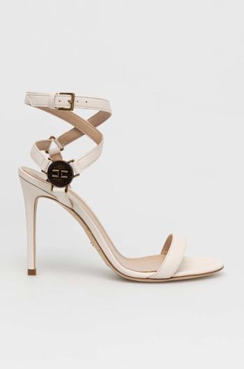 Kožené sandály Elisabetta Franchi béžová barva, SA01L31E2
