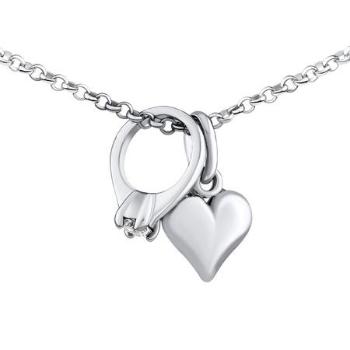 Silvego Stříbrný náhrdelník s přívěskem srdce a prstenu ZTJ6512VSW