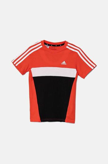 Dětské bavlněné tričko adidas oranžová barva