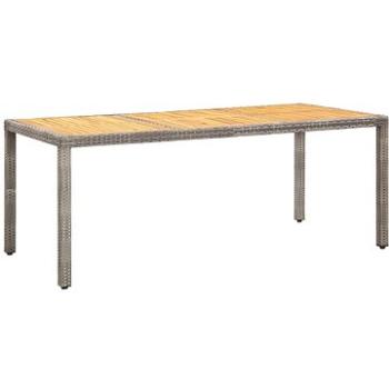 Zahradní stůl šedý 190 × 90 × 75 cm polyratan a akáciové dřevo, 310585 (310585)