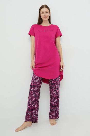 Pyžamové kalhoty Tommy Hilfiger dámské, fialová barva