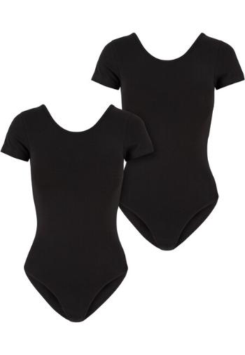 Urban Classics Ladies Organic Stretch Jersey Body 2-Pack black+black - 3XL