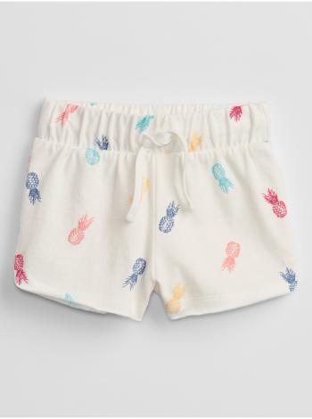 Bílé holčičí dětské kraťasy print knit shorts GAP
