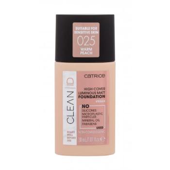 Catrice Clean ID Luminous Matt 30 ml make-up pro ženy 025 Warm Peach na všechny typy pleti; na rozjasnění pleti