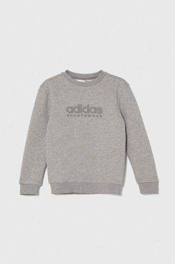 Dětská mikina adidas šedá barva, s potiskem