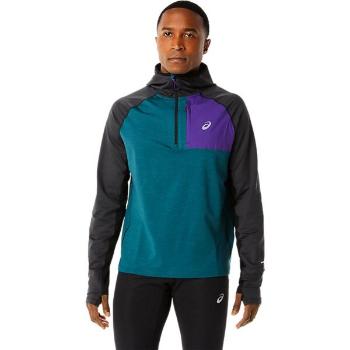 Asics WINTER RUN LS HOODIE Pánská mikina, tmavě zelená, velikost M