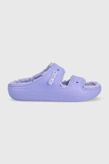 Pantofle Crocs Classic Cozzzy Sandal fialová barva