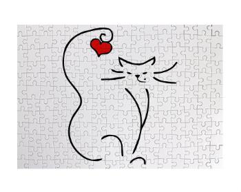 Puzzle A3 130 dílků Love cat