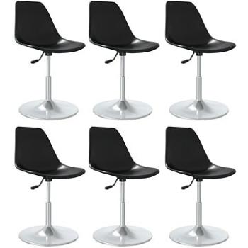 Otočné jídelní židle 6 ks černé PP, 3085288 (3085288)