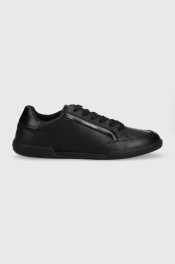 Kožené sneakers boty Calvin Klein Low Top Lace Up Lth černá barva