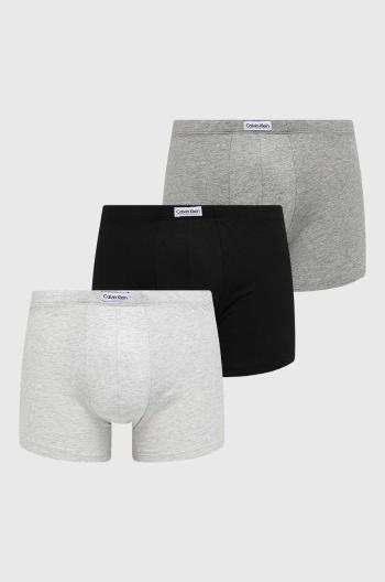 Boxerky Calvin Klein Underwear 3-pack pánské, šedá barva