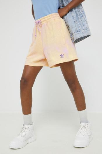 Bavlněné šortky adidas Originals dámské, vzorované, high waist