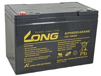 Long Olověný akumulátor DeepCycle 12V 100Ah M6 pro elektromotory