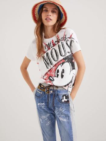 Desigual Mickey Boom Triko Bílá