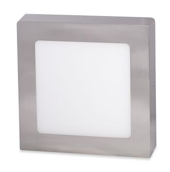 Ecolite Stříbrný přisazený LED panel hranatý 170 x 170mm 12W Barva světla: Denní bílá LED-CSQ-12W/41/CHR