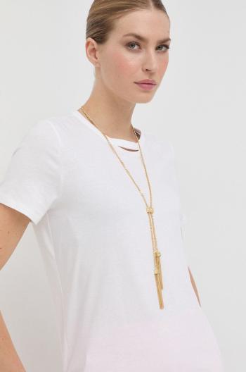 Bavlněné tričko Elisabetta Franchi bílá barva