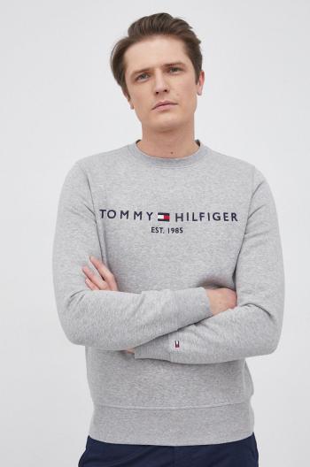 Mikina Tommy Hilfiger pánská, šedá barva, s aplikací