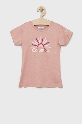 Dětské tričko Columbia růžová barva