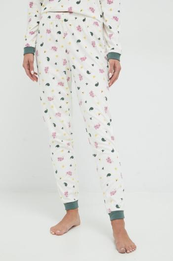 Pyžamové kalhoty United Colors of Benetton dámské, béžová barva
