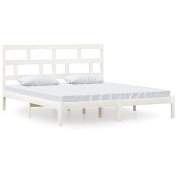 Rám postele bílý masivní dřevo 180 × 200 cm Super King, 3101234 (3101234)