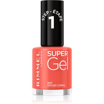 Rimmel Super Gel gelový lak na nehty bez užití UV/LED lampy odstín 047 Spiced Coral 12 ml