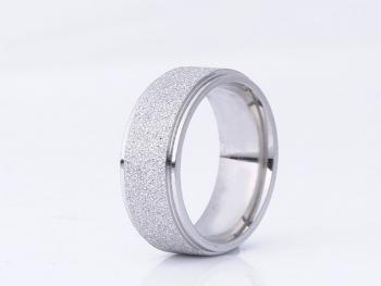 Ziskoun Prsten z pískované chirurgické oceli- stříbrný SR00008 Velikost: 12