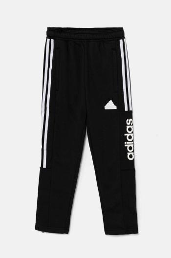 Dětské tepláky adidas J HOT FL TIRO černá barva, s potiskem, IX9287