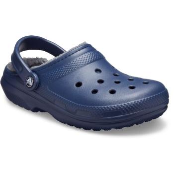 Crocs CLASSIC FUZZ LINED CLOG Dámské nazouváky, tmavě modrá, velikost 37/38