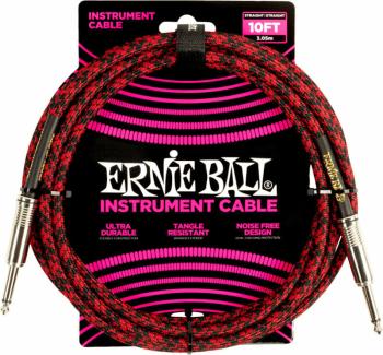 Ernie Ball Braided Straight Straight Inst Cable 3 m Rovný - Lomený Nástrojový kabel