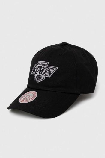 Bavlněná baseballová čepice Mitchell&Ness Los Angeles Kings černá barva, s aplikací