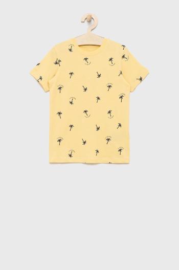 Dětské bavlněné tričko Jack & Jones béžová barva