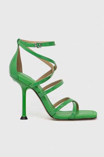 Kožené sandály MICHAEL Michael Kors Imani zelená barva, 40R3IMHS2A