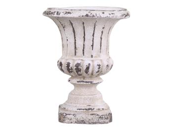 Krémový antik obal na květináč/ váza s patinou  - Ø 23*30cm 65059619 (65596-19)