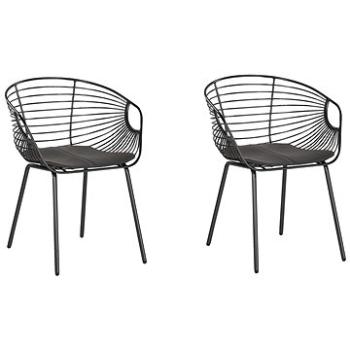  Sada 2 kovových židlí černá HOBACK, 208367 (beliani_208367)