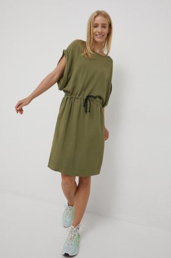 Bavlněné šaty Deha zelená barva, mini, jednoduchý