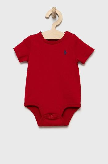 Bavlněné kojenecké body Polo Ralph Lauren červená barva