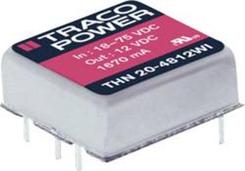 DC/DC měnič napětí do DPS TracoPower THN 20-2411WI, 24 V/DC, 5 V/DC, 4000 mA, 20 W, Počet výstupů 1 x