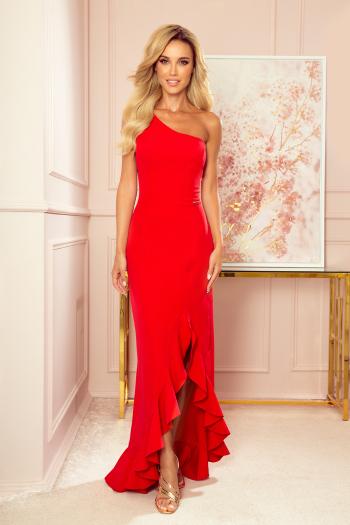 Dlouhé španělské červené šaty na jedno rameno JOANA 317-1 Velikost: S