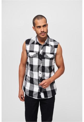 Brandit Checkshirt Sleeveless white/black - XL
