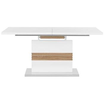 Jídelní stůl rozkládací bílá světlé dřevo 160/200x90 cm SANTANA, 144745 (beliani_144745)