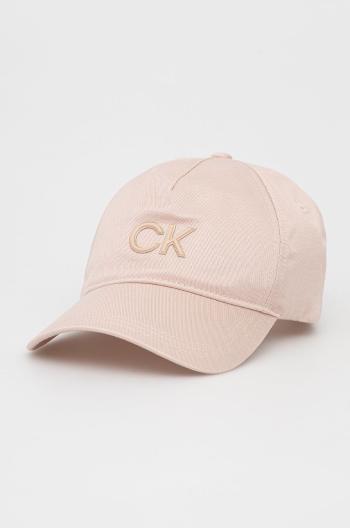 Čepice Calvin Klein růžová barva, s aplikací