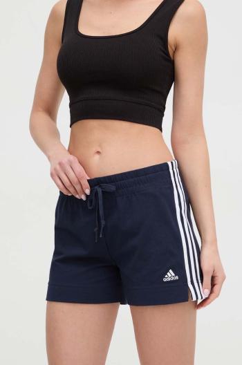 Kraťasy adidas dámské, tmavomodrá barva, s aplikací, high waist, HM9289