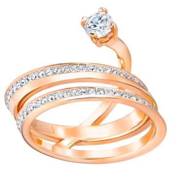 Swarovski Netradiční bronzový prsten s čirými krystaly Fresh 52177 52 mm