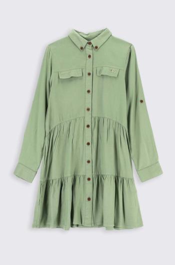 Dívčí šaty Coccodrillo zelená barva, midi