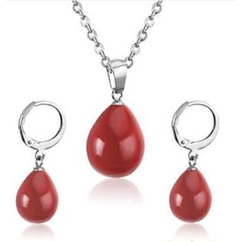 Šperky4U Set šperků z chirurgické oceli, barva červená - SET0052-R