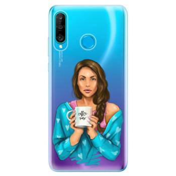 Odolné silikonové pouzdro iSaprio - Coffe Now - Brunette - Huawei P30 Lite