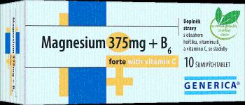Generica Magnesium 375mg+B6 forte s vitaminem C 10 šumivých tablet