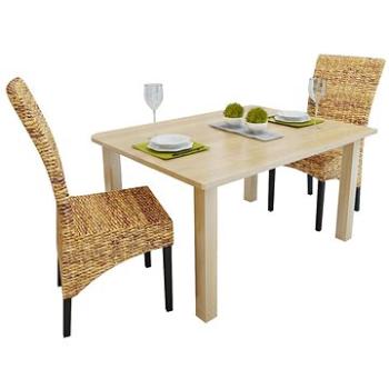 Jídelní židle 2 ks abaka a masivní mangovníkové dřevo (243234)