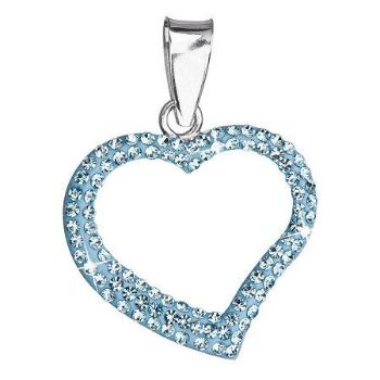 Stříbrný přívěsek s krystaly Swarovski modré srdce 34093.3, Modrá