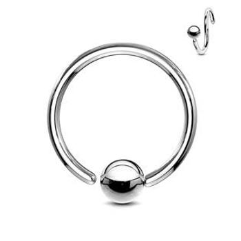 Šperky4U Piercing - kruh s kuličkou - rozevíratelný - K1001-16104